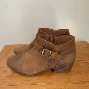 Clarks Brown Leather Booties